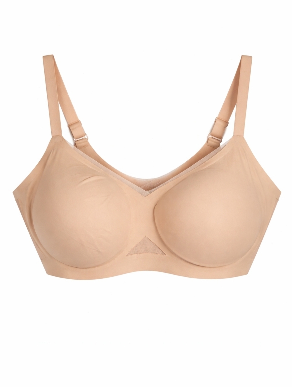 Honeylove Mesh CrossOver V-Neck Wireless Bra in Sand 40 C/D (1X)